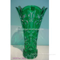 Green carved crystal vase